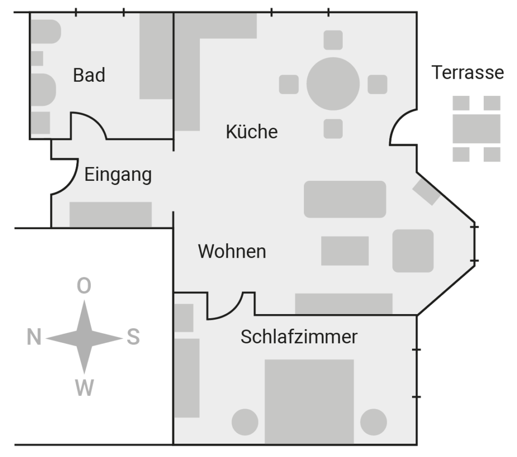 Grundriss der Ferienwohnung